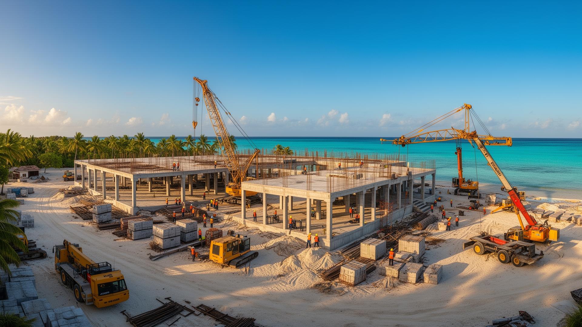 Construction site in the Maldives